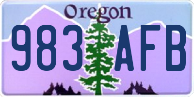 OR license plate 983AFB