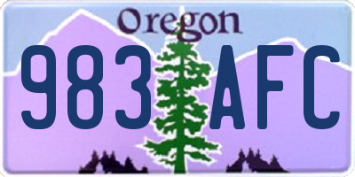 OR license plate 983AFC