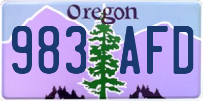 OR license plate 983AFD