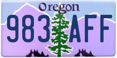 OR license plate 983AFF