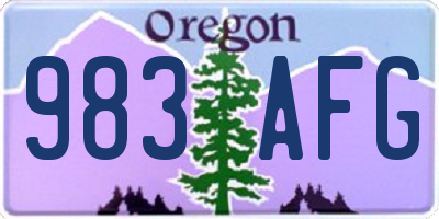OR license plate 983AFG