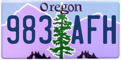 OR license plate 983AFH
