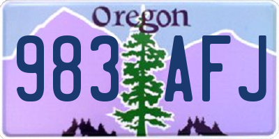 OR license plate 983AFJ