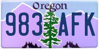 OR license plate 983AFK