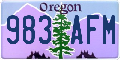 OR license plate 983AFM
