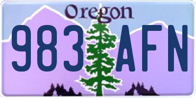 OR license plate 983AFN
