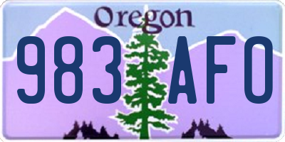 OR license plate 983AFO