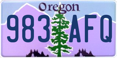 OR license plate 983AFQ