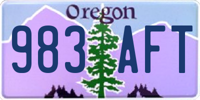 OR license plate 983AFT