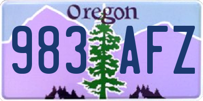 OR license plate 983AFZ