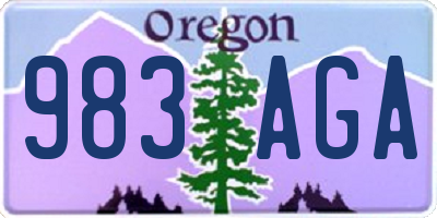 OR license plate 983AGA