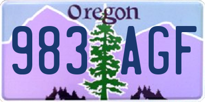 OR license plate 983AGF