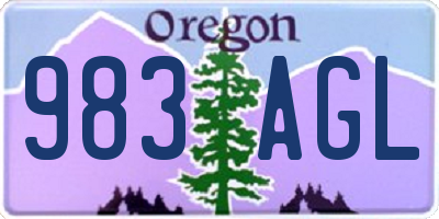 OR license plate 983AGL