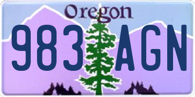 OR license plate 983AGN