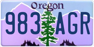 OR license plate 983AGR