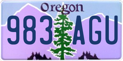 OR license plate 983AGU