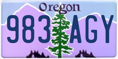 OR license plate 983AGY