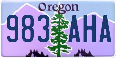 OR license plate 983AHA