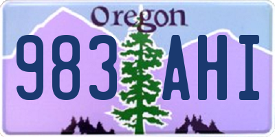 OR license plate 983AHI