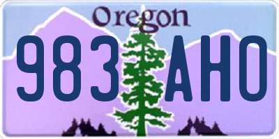 OR license plate 983AHO
