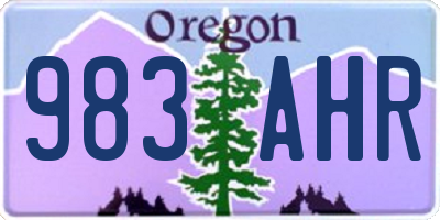 OR license plate 983AHR