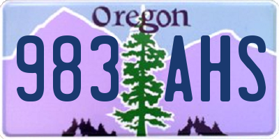 OR license plate 983AHS