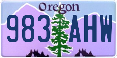 OR license plate 983AHW