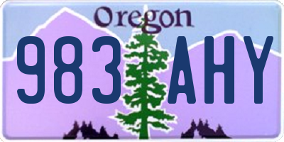 OR license plate 983AHY