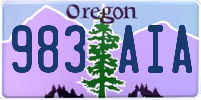 OR license plate 983AIA