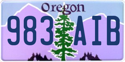 OR license plate 983AIB