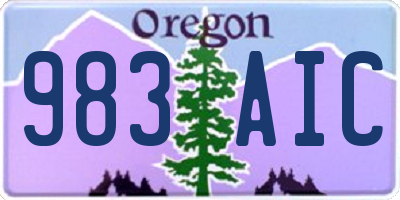 OR license plate 983AIC