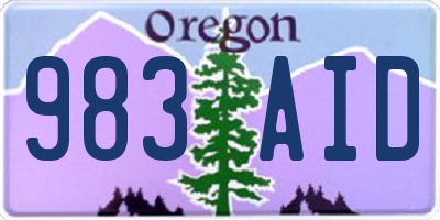OR license plate 983AID