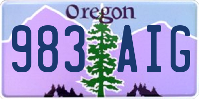 OR license plate 983AIG