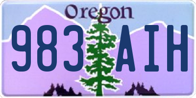 OR license plate 983AIH
