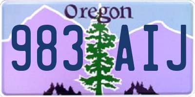 OR license plate 983AIJ