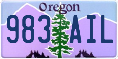 OR license plate 983AIL