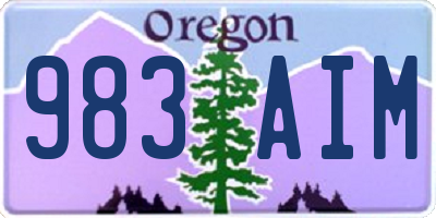OR license plate 983AIM
