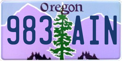 OR license plate 983AIN