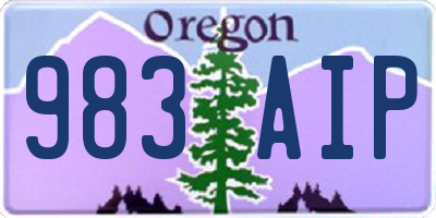 OR license plate 983AIP