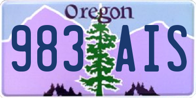 OR license plate 983AIS