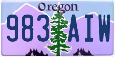 OR license plate 983AIW