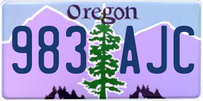 OR license plate 983AJC