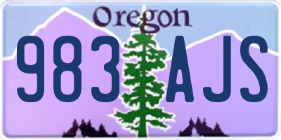 OR license plate 983AJS
