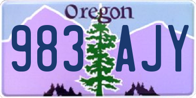 OR license plate 983AJY