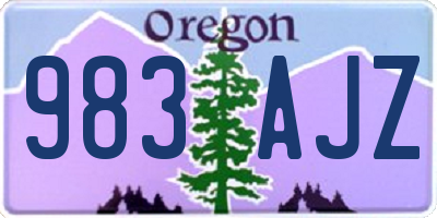OR license plate 983AJZ