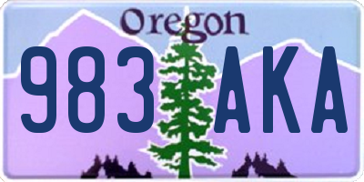 OR license plate 983AKA