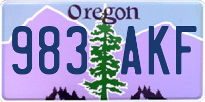 OR license plate 983AKF
