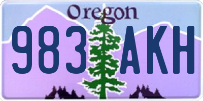 OR license plate 983AKH