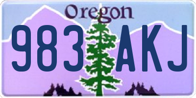 OR license plate 983AKJ