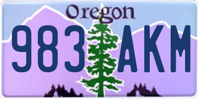 OR license plate 983AKM